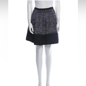 Proenza Schouler Black and Gray Tweed A-Line Mini Skirt